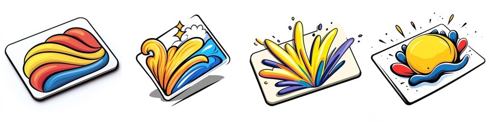 Dynamic Water Splash Colorful Graphic Design