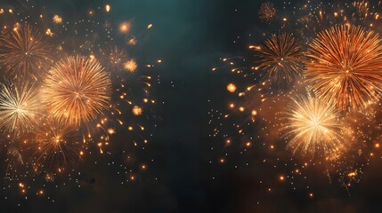 Fototapeta premium Dazzling Fireworks Display Illuminating Night Sky in Vibrant Colors