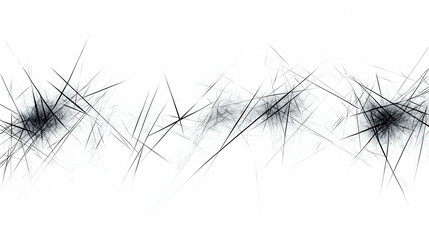 Obraz premium Abstract black lines design element on white background; digital art for website header or banner