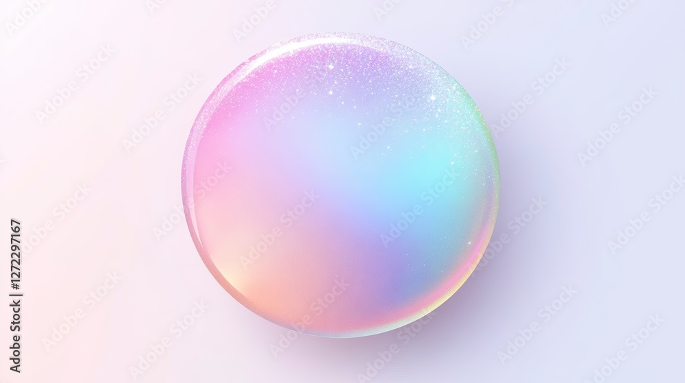Poster abstract iridescent sphere graphic design background