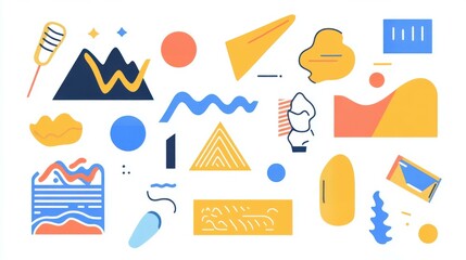 Explore vibrant YK retro shapes and symbols for a bold, modern touch in your retrofuturistic designs. Embrace vintage charm