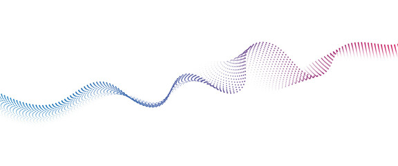 Flowing Dot Wave halftone gradient pattern on transparent background	
