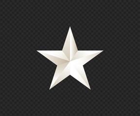 Light selver white star vector isolated. Silver sparkle luxury design element isolated