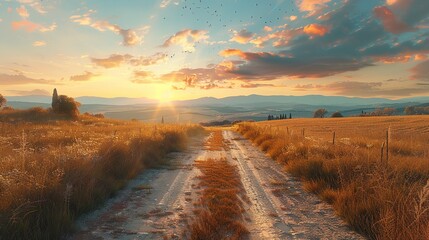 Picturesque winding road through autumn forest scenery.