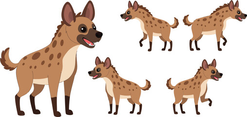 Obraz premium Playful cartoon hyena character design in flat style vector art