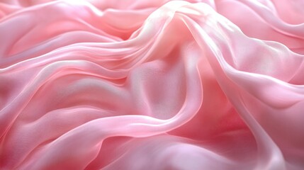 Fototapeta premium Soft pink fabric draped, light reflecting
