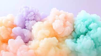 Obraz premium Pastel Colored Clouds Abstract Art Design