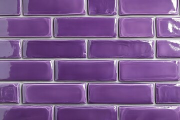 Purple Glossy Rectangular Tiles in Brick Pattern
