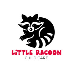 vector image of an raccoon in black color  