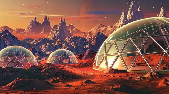 Colony shelters underground on Mars to evade radiation, conducting research from cave base. Ai Generated