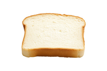 White bread loaf is shown on a white background, isolated