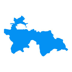 Obraz premium map of Tajikistan blue icon