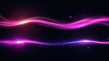 Obraz premium Abstract vibrant glowing waves on dark background. Possible use wallpaper, website background