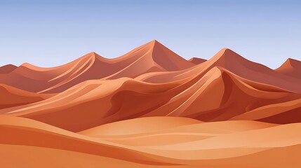 Orange Desert Mountains Under a Clear Sky