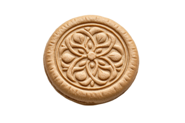 Cookie with a flower design on it, isolated