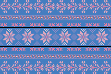 Embroidery Cross Stitch.Texture Textile Fabric Clothing Knitwear print. Native Ethnic pattern.Vector seamless pixel art.Abstract,vector,illustration. Texture,clothing,frame,motifs,silk wallpaper.