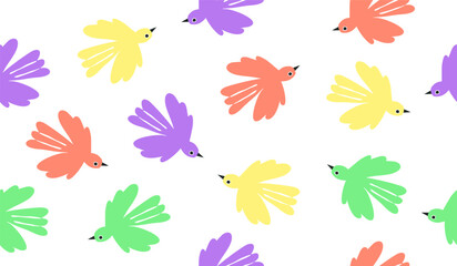 Cute birds pattern background vector design