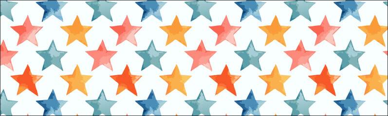 Obraz premium Simple stars watercolour geometric background pattern, vector illustration