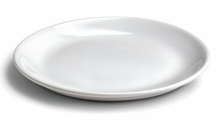 Empty white plate on white background, food photography