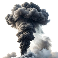 Thick Billowing Black and Gray Smoke on png