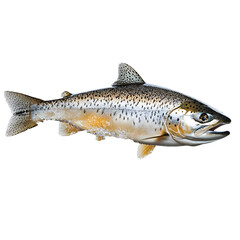 Obraz premium Dynamic Fish Leaping Out Of Sparkling Water Creating Splashes Under Bright Light With Energy And