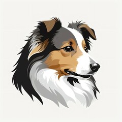 Fototapeta premium クールな表情のシェットランドシープドッグ