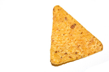 Close Up of Nacho Corn Crisp Chip Triangle Shape Snack
