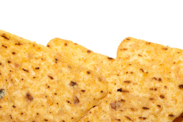 Close Up of Nacho Corn Crisp Chip Triangle Shape Snack