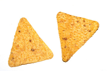 Close Up of Nacho Corn Crisp Chip Triangle Shape Snack