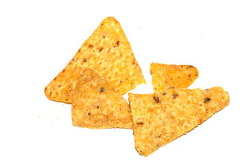 Close Up of Nacho Corn Crisp Chip Triangle Shape Snack