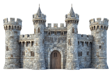 Medieval castle architecture fantasy land 3d model isolated view