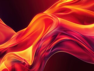Obraz premium Fiery abstract flow of smooth red and orange hues for energetic, passionate action or sports themes.