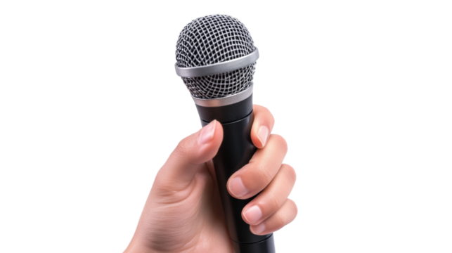 Public speaking event engaging audience with a microphone