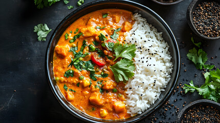 Healthy Dinner Dish of Chicken and Vegetables in a Pan