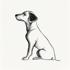 Fototapeta premium Minimalist Dog Line Art Illustration