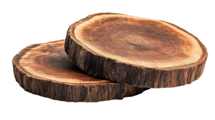 Natural wood discs for rustic decor home product photography indoor