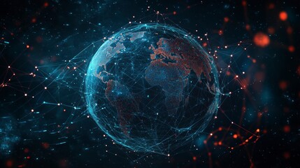 Obraz premium Global Network Planet Earth