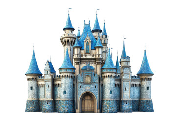 Magical castle adventure theme park digital art fantasy aerial view