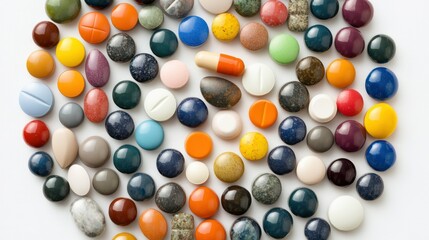 Colorful pills, medicine, healthcare, studio shot