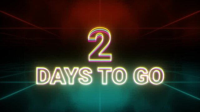 2 days to go countdown has begun animation retro background