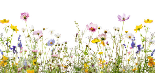 PNG Colorful wildflowers in springtime