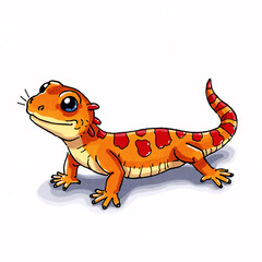 Naklejka premium A cute illustration of a Fire salamander
