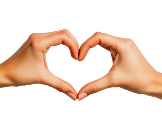 Fototapeta premium Hands forming heart shape studio love symbol isolated close-up