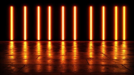 inventory screen with neon lights in dark mode, closeup,  with futuristic lines