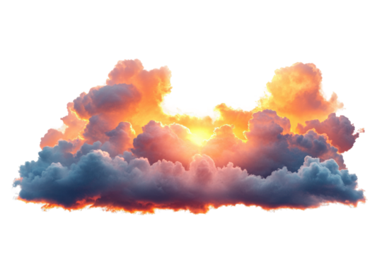 Sunset clouds illuminating horizon natural landscape serene view