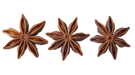 Top-down view of star anise kitchen ingredient photography