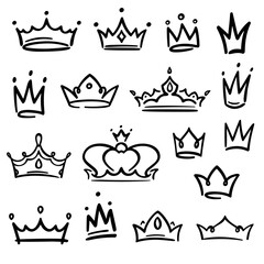 king and queen crowns vector art design