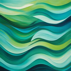 Abstract background with green and blue waves. Vector illustration for your design

