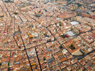 Obraz premium Aerial view of the spanish city of Reus. Tarragona province. Catalonia. Spain. High quality photo