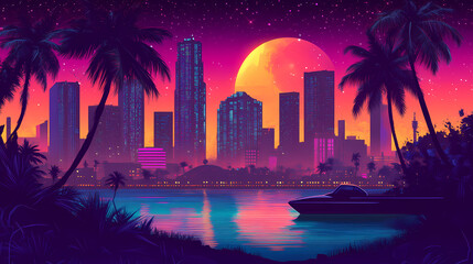 Neon dreamscape cyberpunk city. Neon Dreamscape City. Illustration